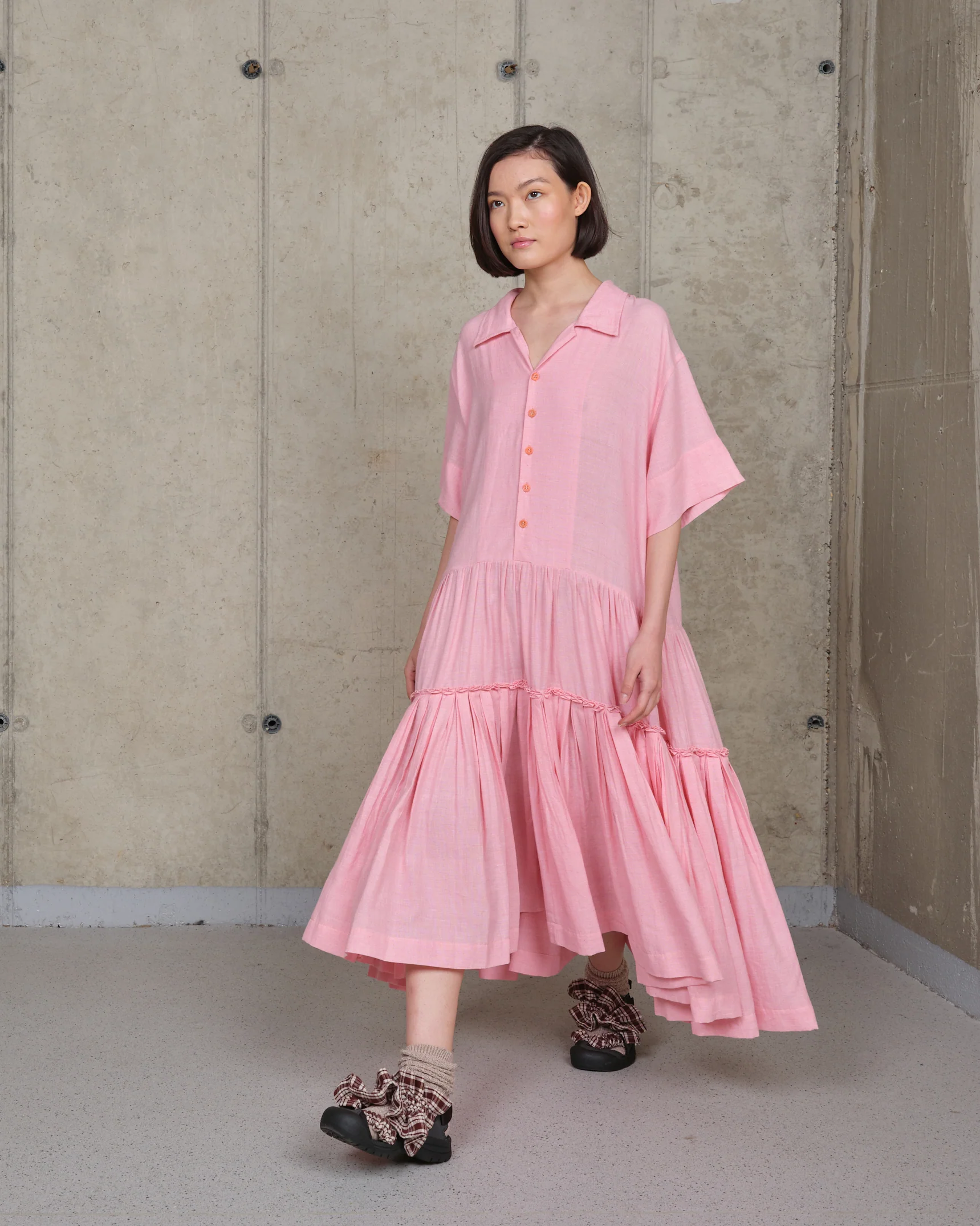 Apple Dress - Pink Pleated - Image 3