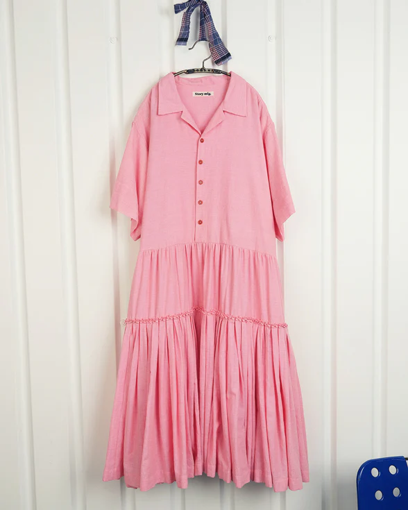 Apple Dress - Pink Pleated - Image 5