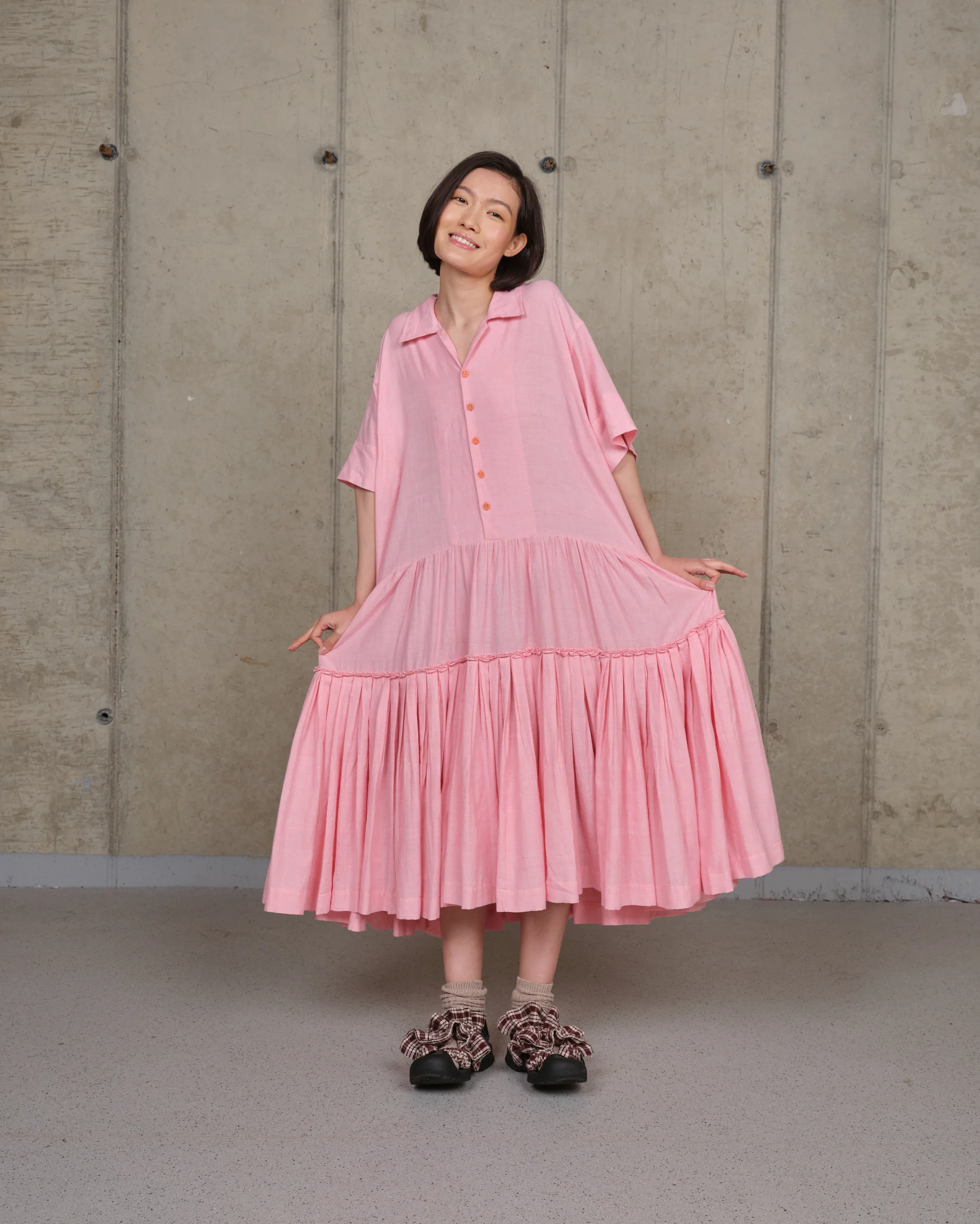 Apple Dress - Pink Pleated - Image 8