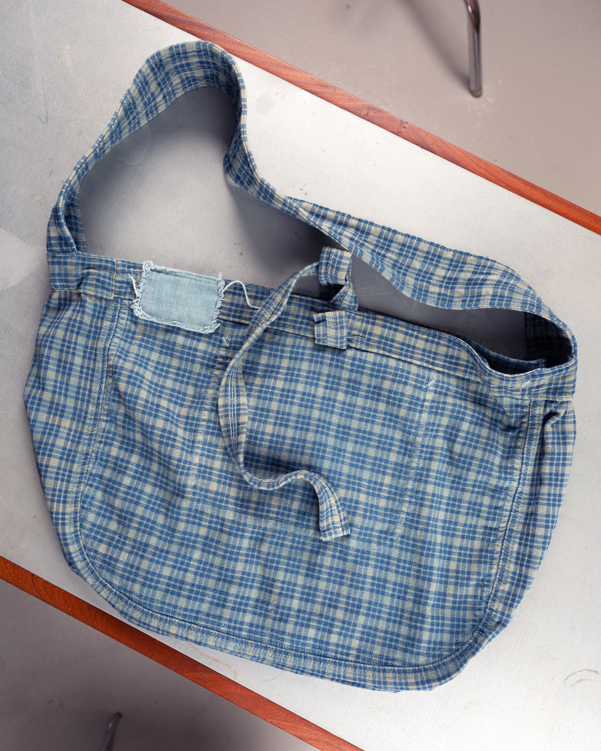 Big Shop Tote - Indigo Mud Check - Image 6