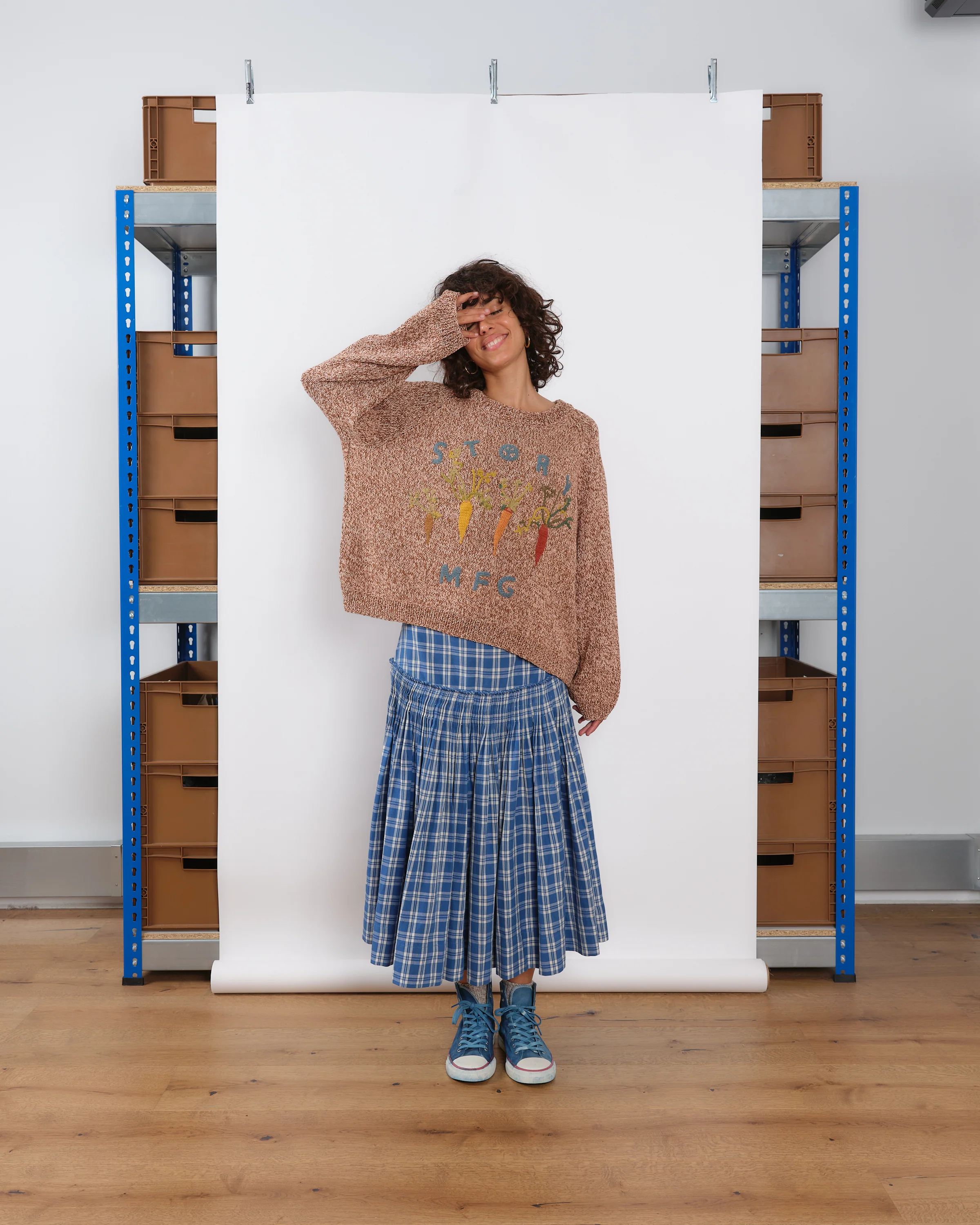 Bulb Knit Jumper - Brown Carrots - Image 6