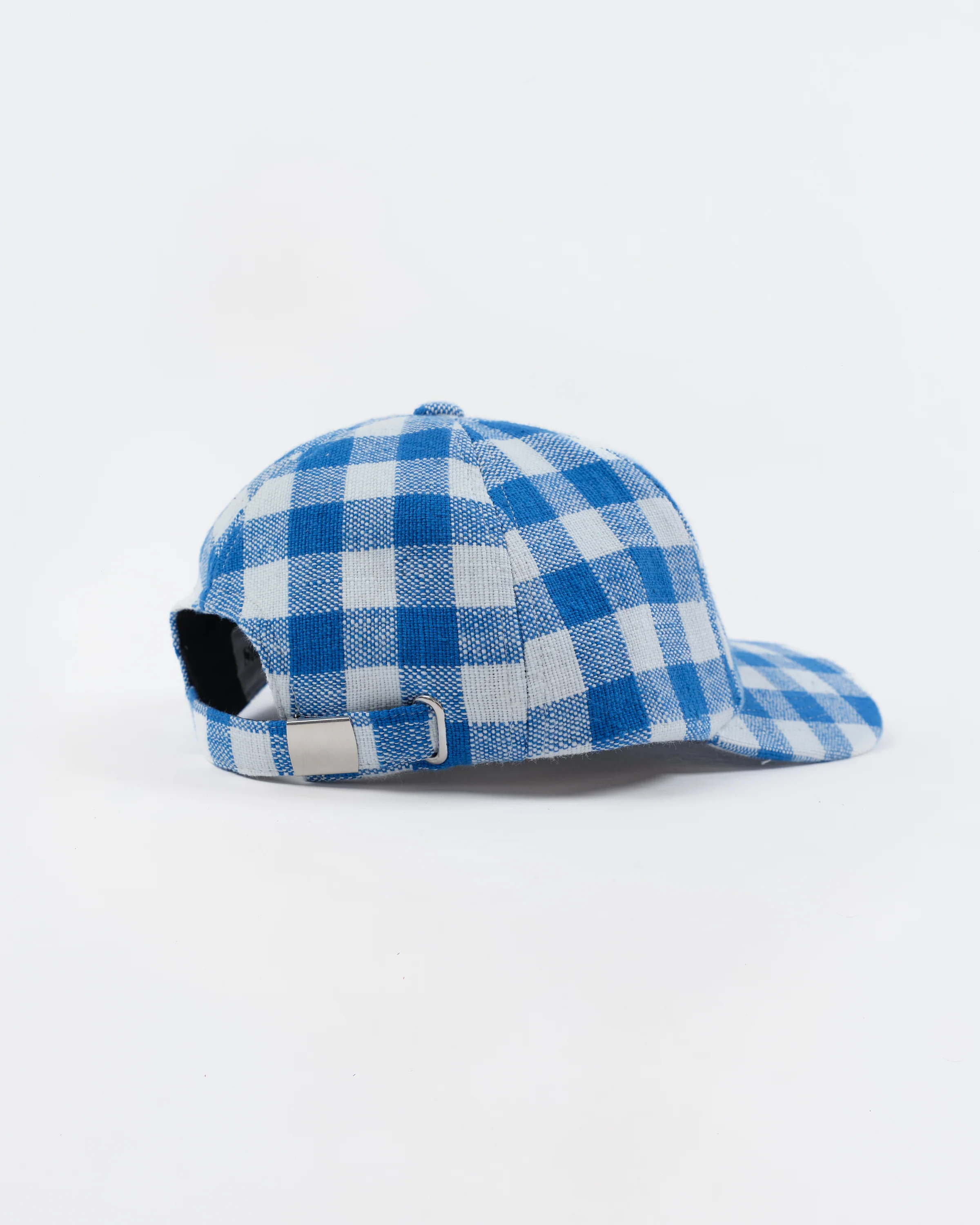 Custom Baseball Cap - Blue Gingham Handloom - Image 4