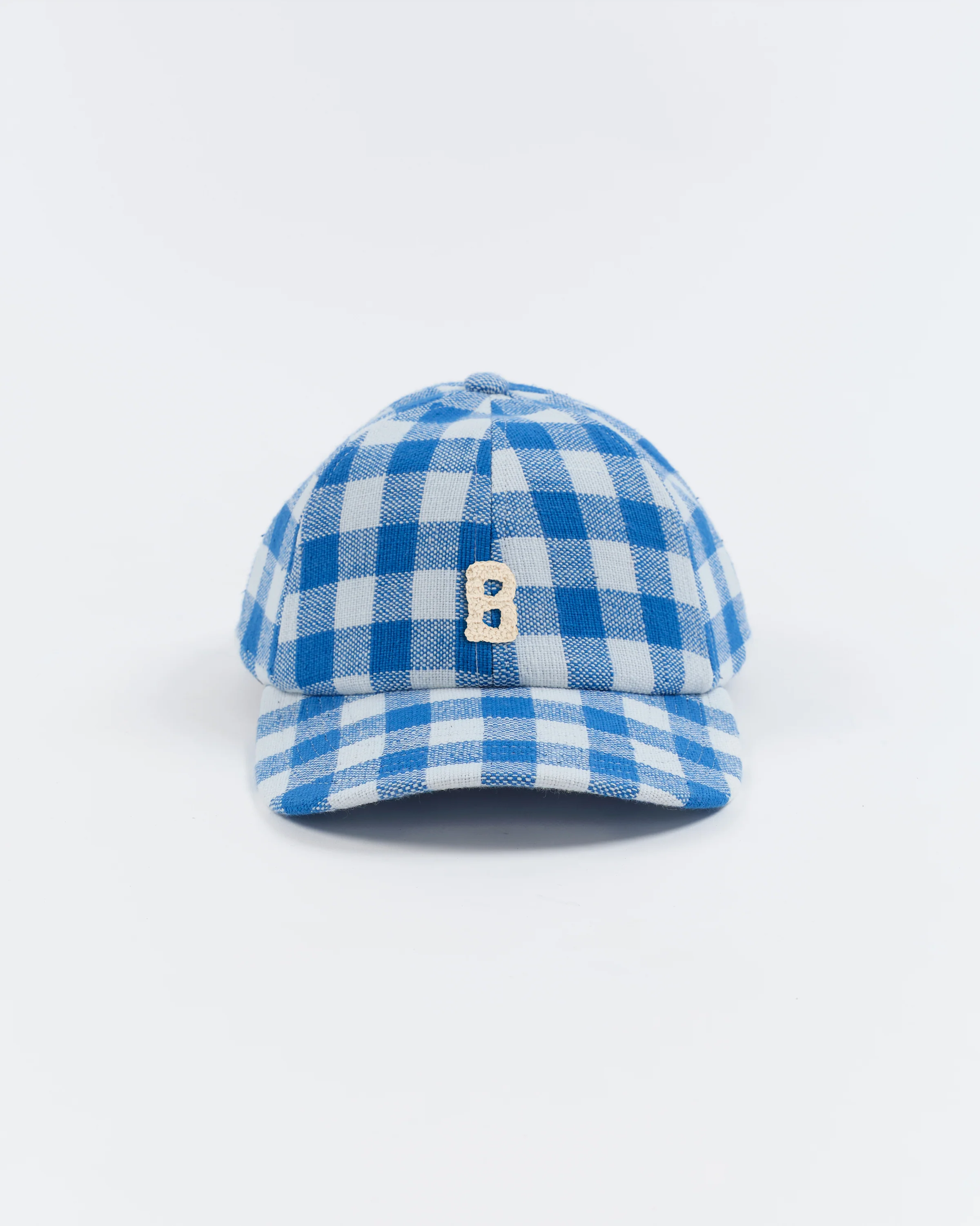 Custom Baseball Cap - Blue Gingham Handloom - Image 7
