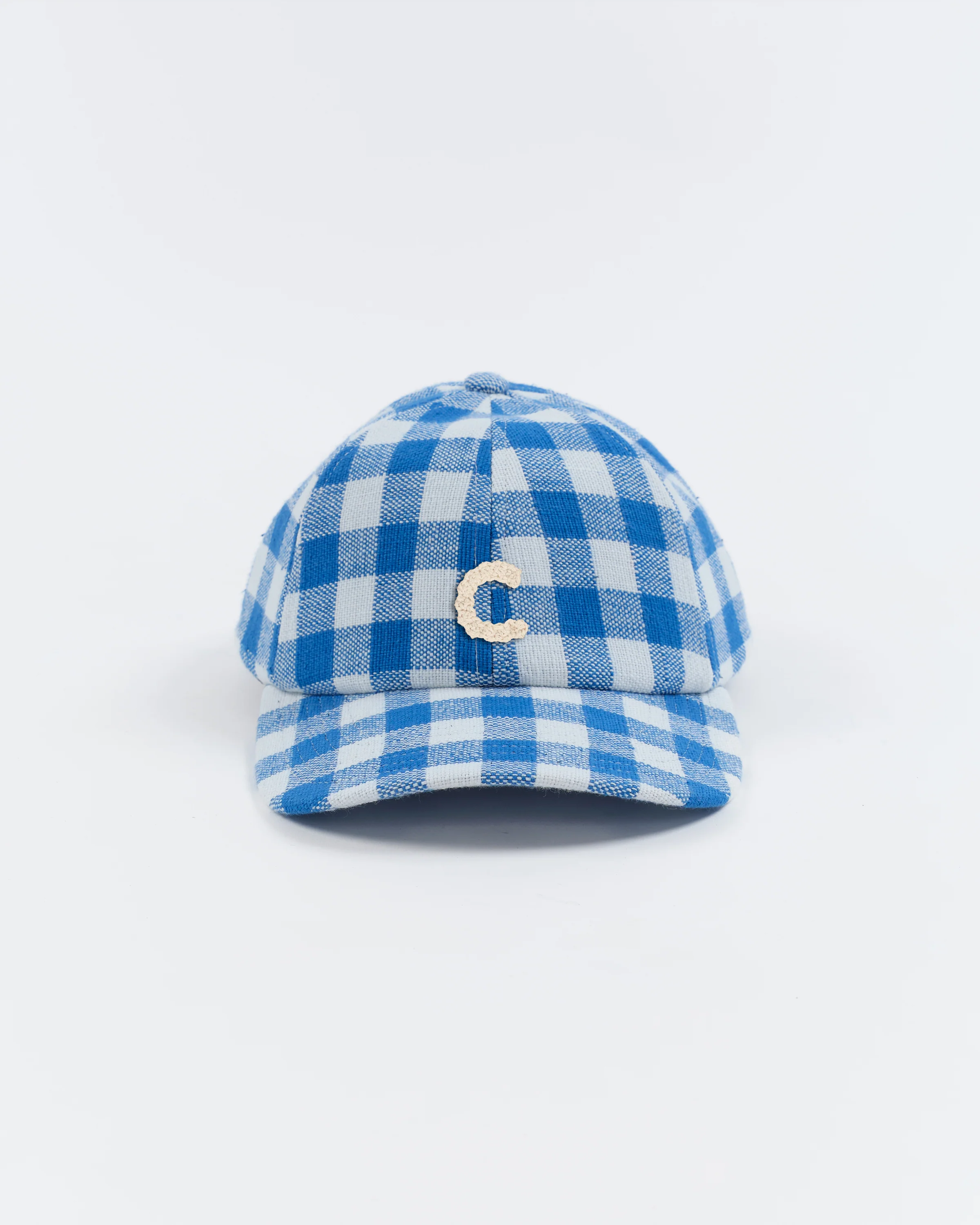 Custom Baseball Cap - Blue Gingham Handloom - Image 8