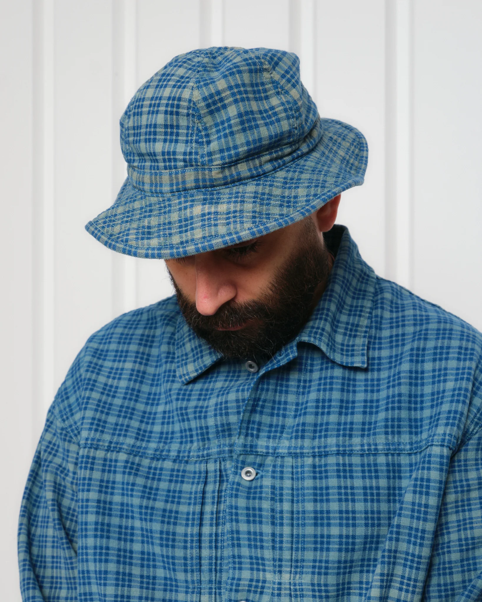 Daisy Mae Hat - Indigo Mud Check - Image 2