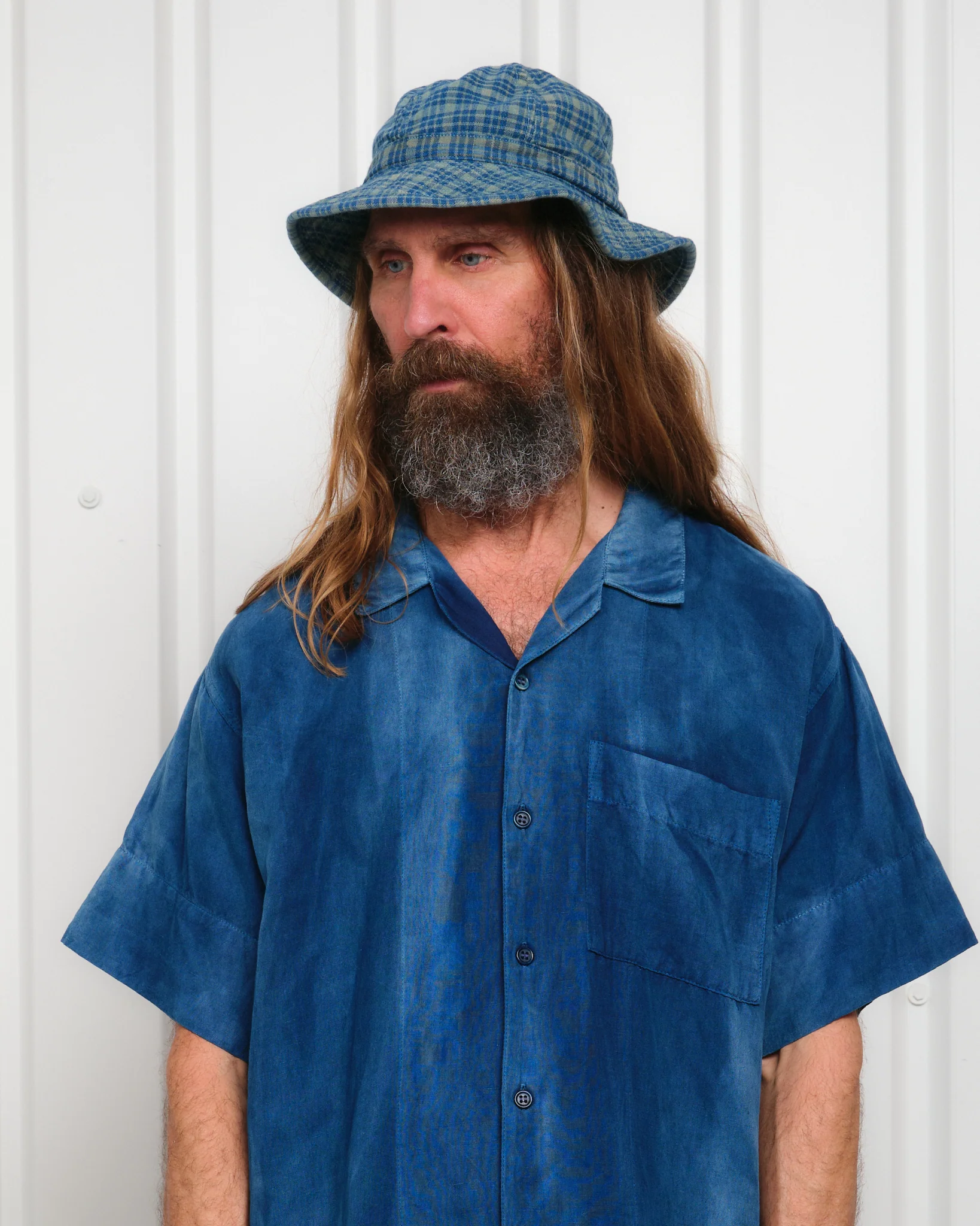 Daisy Mae Hat - Indigo Mud Check - Image 3