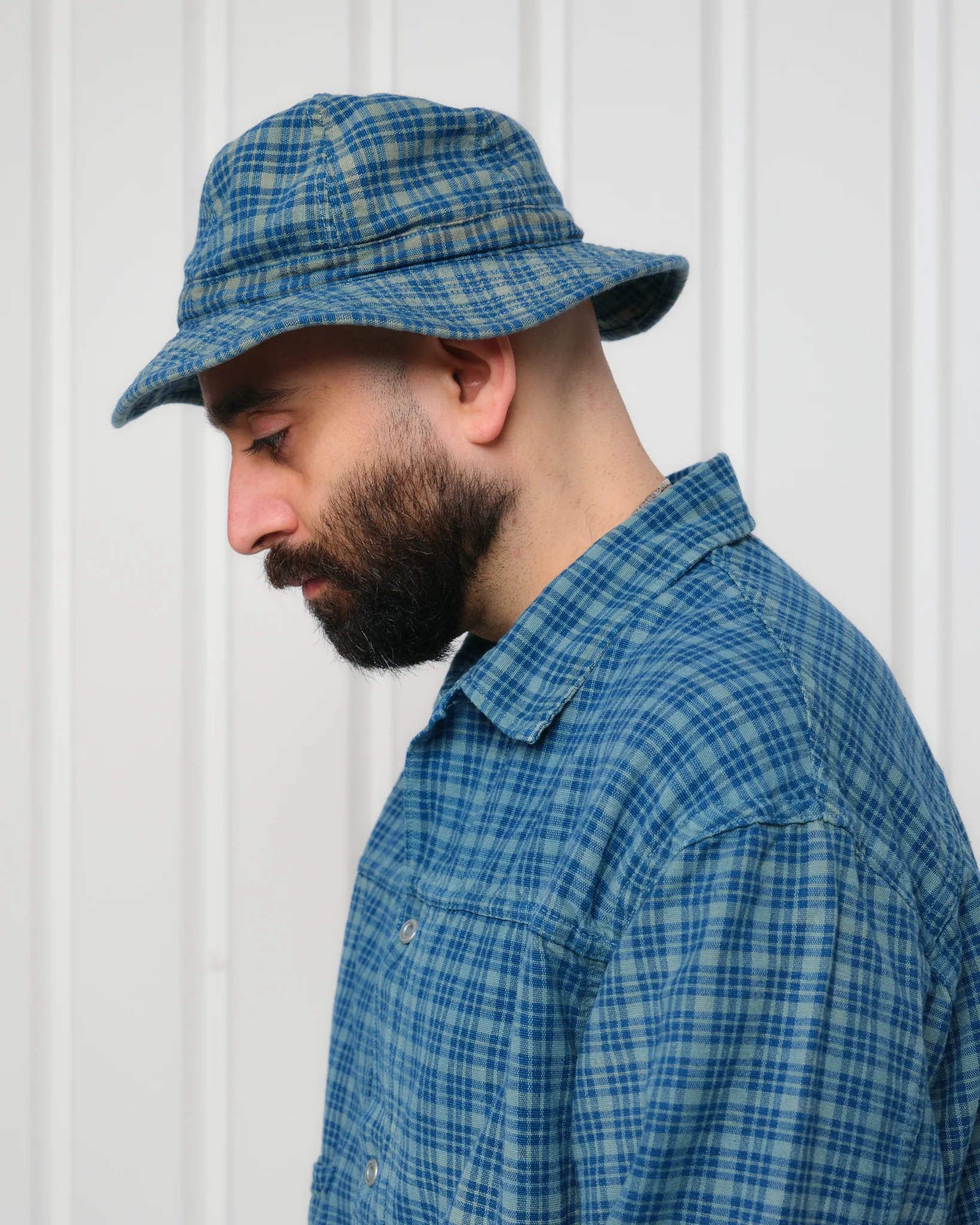 Daisy Mae Hat - Indigo Mud Check - Image 4