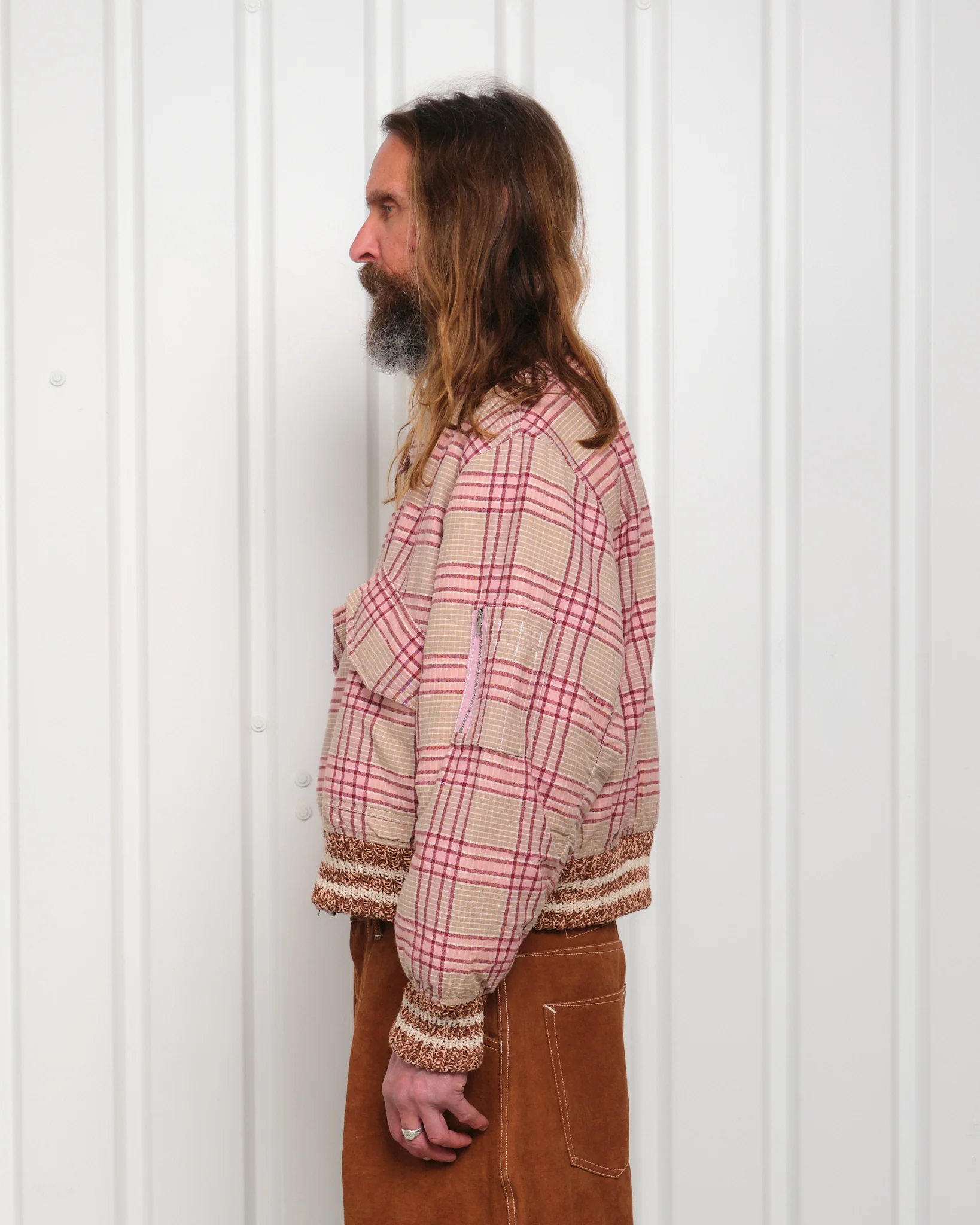 Grain Bomber - Flora Check Handloom - Image 8