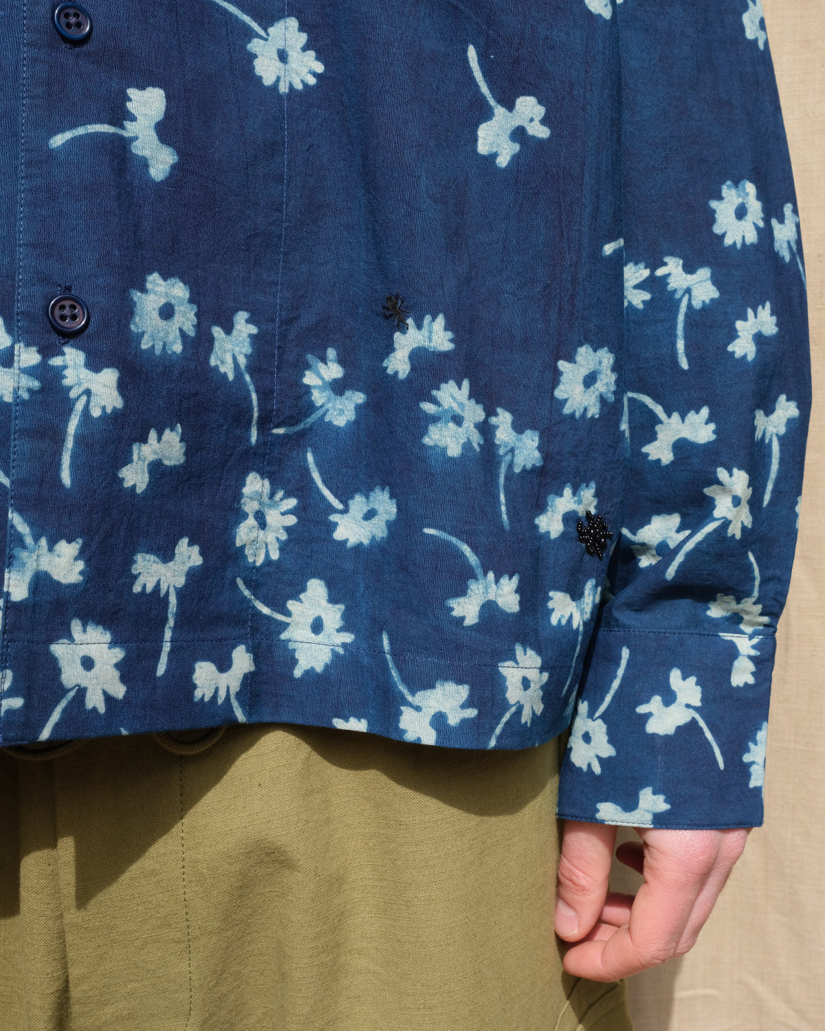 Greetings Shirt LS - Falling Daisy Indigo - Image 4
