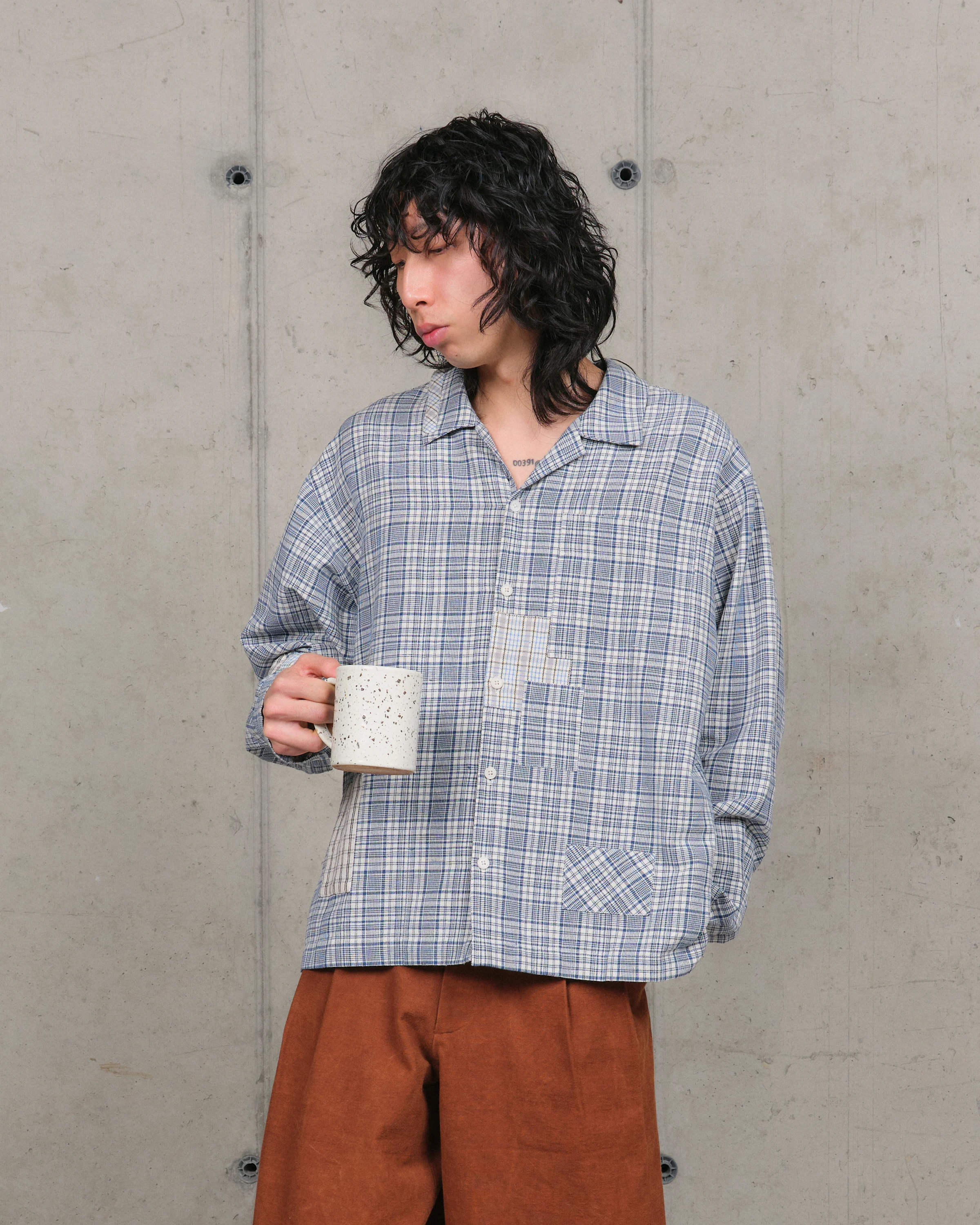 Greetings Shirt LS - Indigo Check Picnic - Image 6