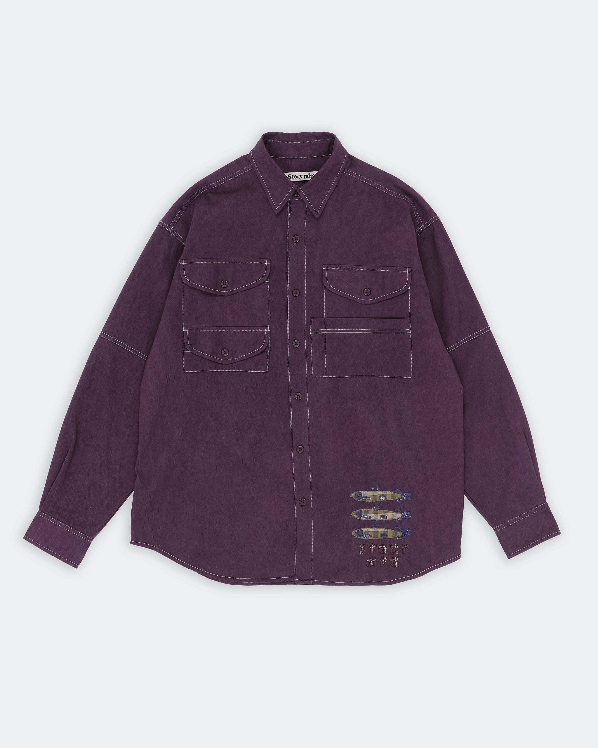 Harvest Shirt - Purple Fish - Image 3