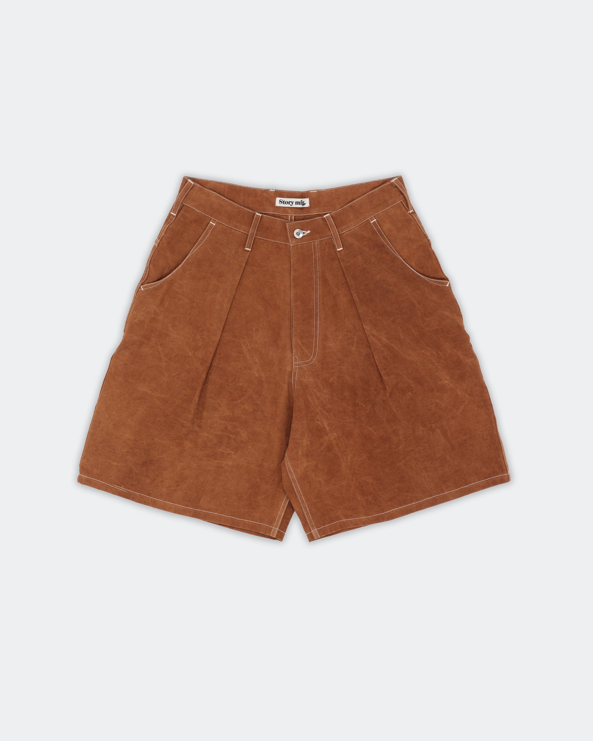 Lush Carpenter Shorts - Brown Wonky-Wear - Image 3
