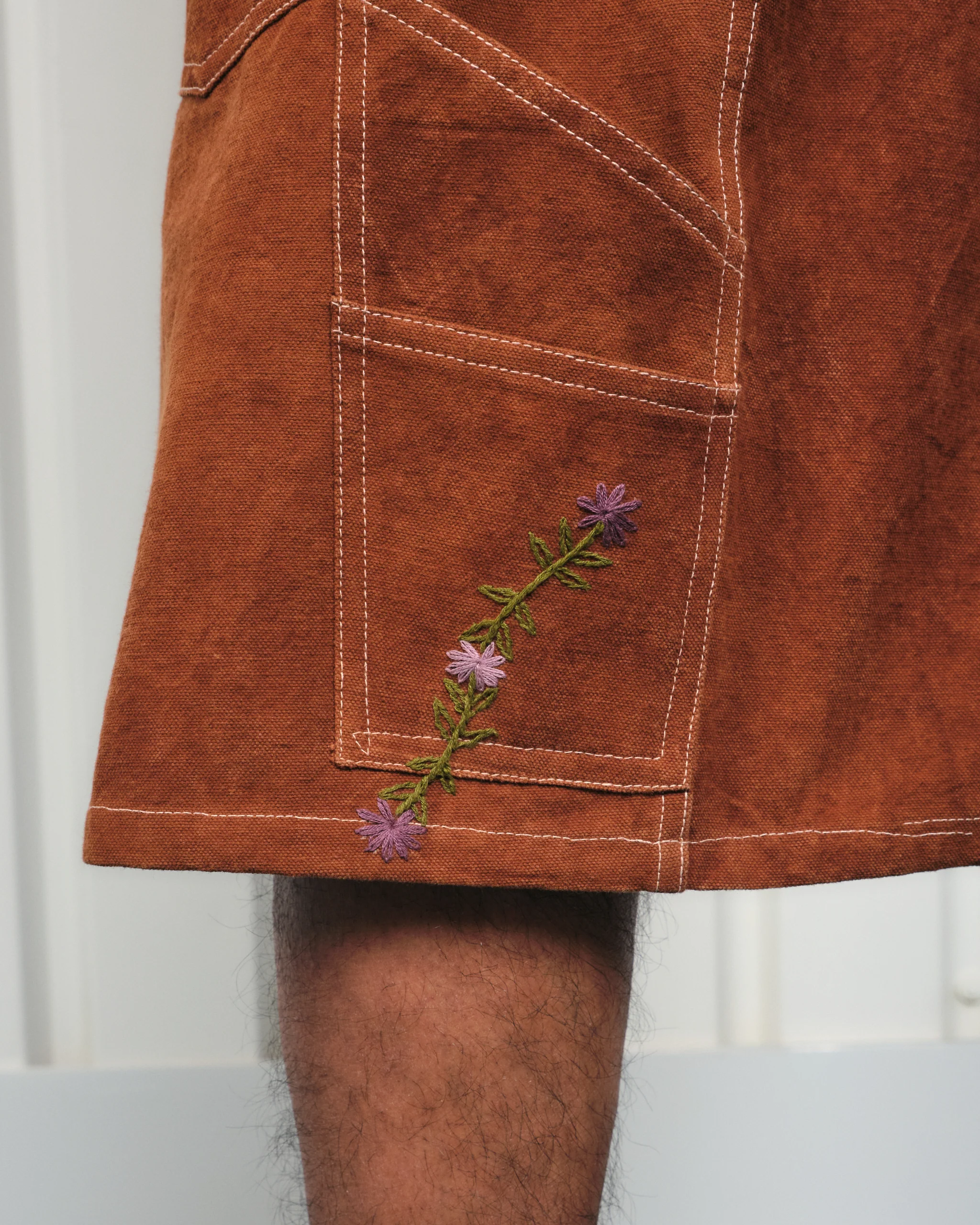 Lush Carpenter Shorts - Brown Wonky-Wear - Image 4