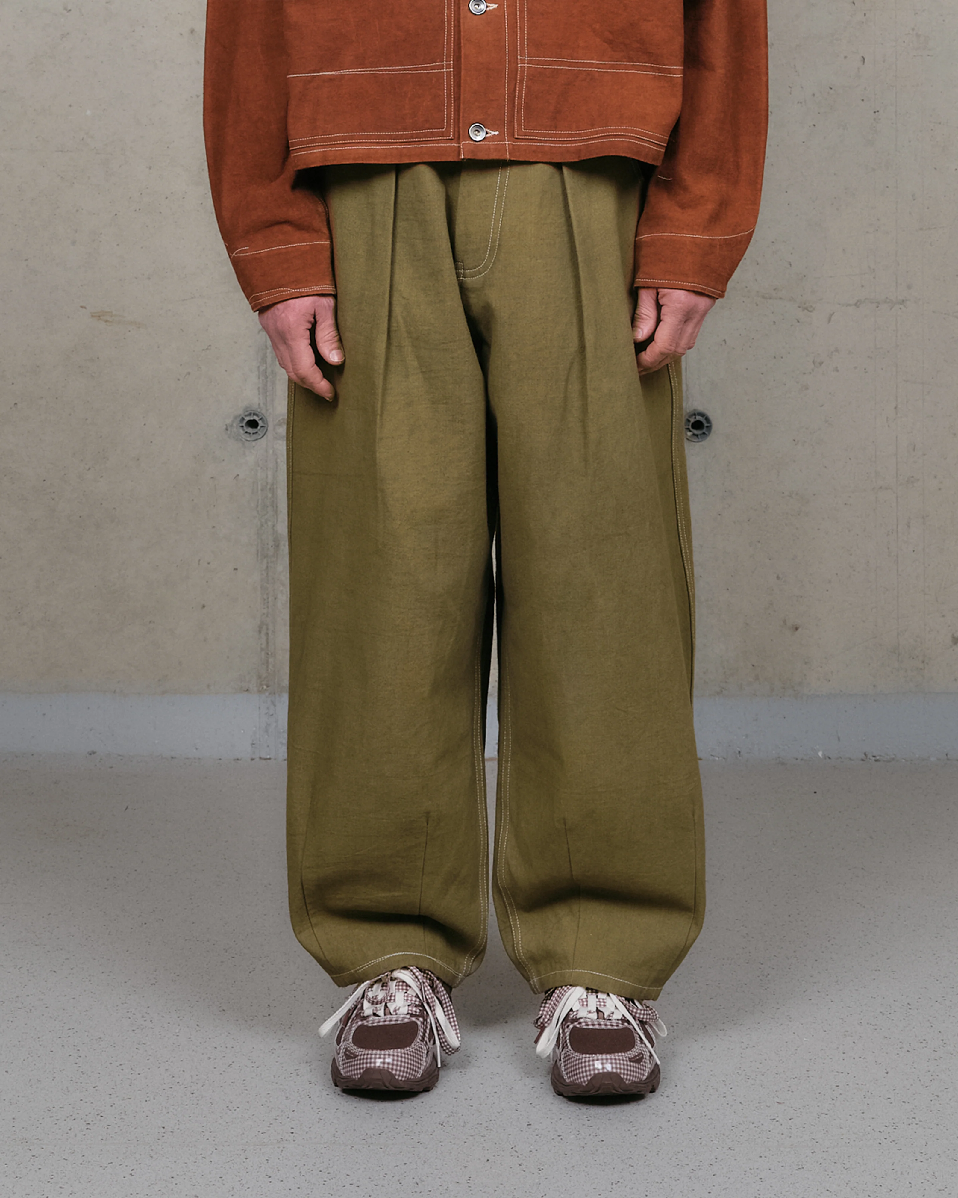 Lush Pants - Olive Wonky-Wear - Image 4