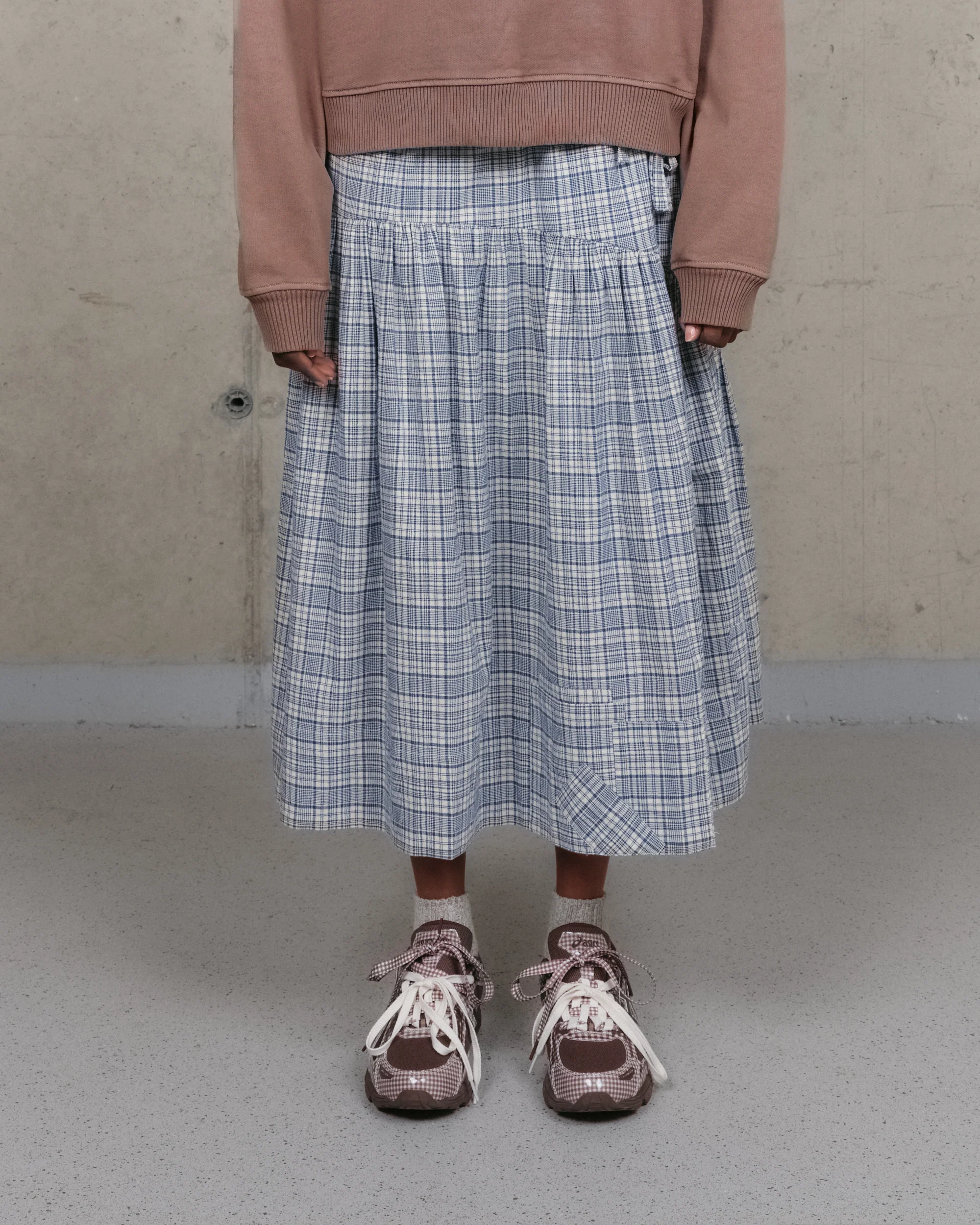 Orbit Skirt - Indigo Check Picnic - Image 4
