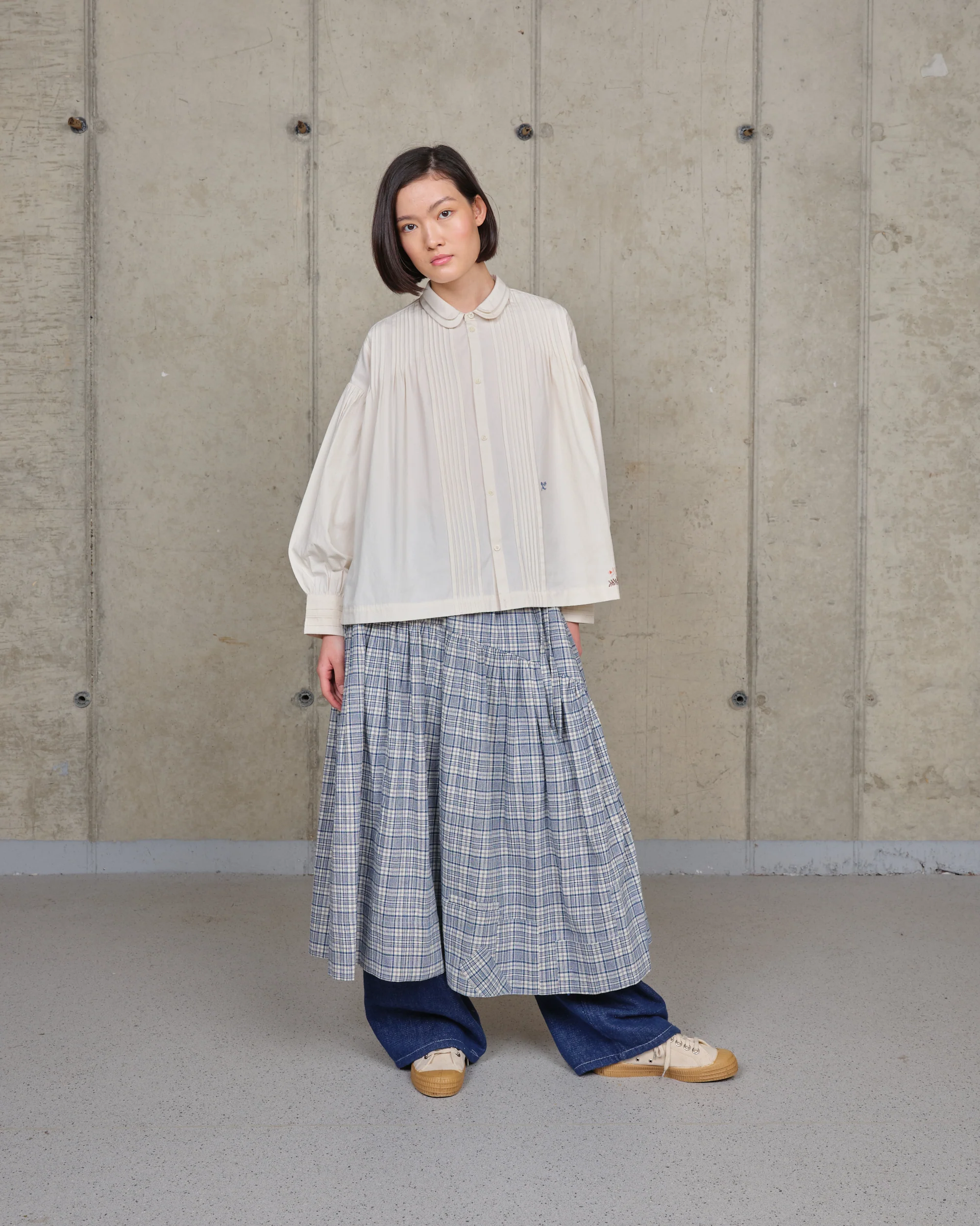 Orbit Skirt - Indigo Check Picnic - Image 7