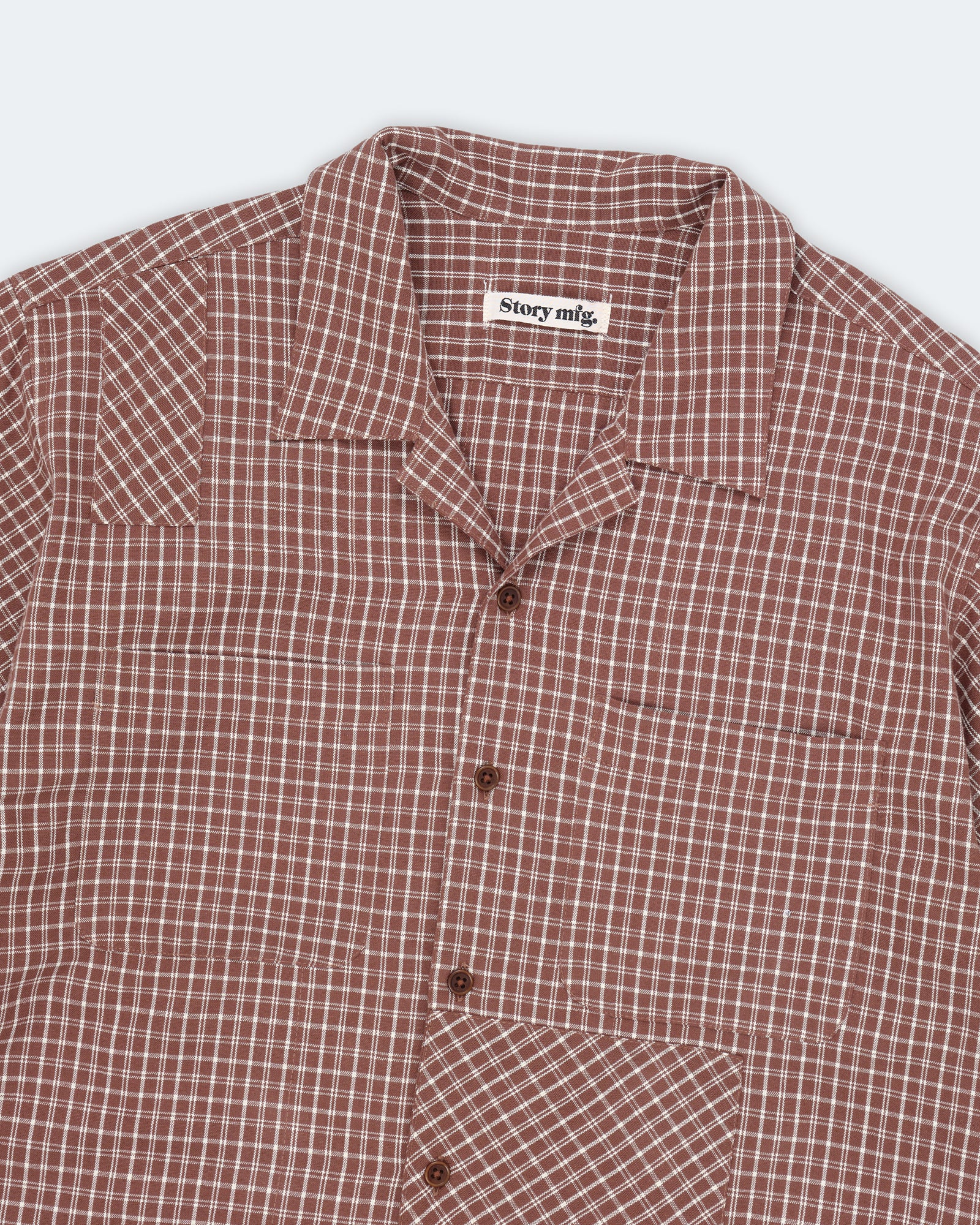 PA Shirt SS - Brown Check - Image 5
