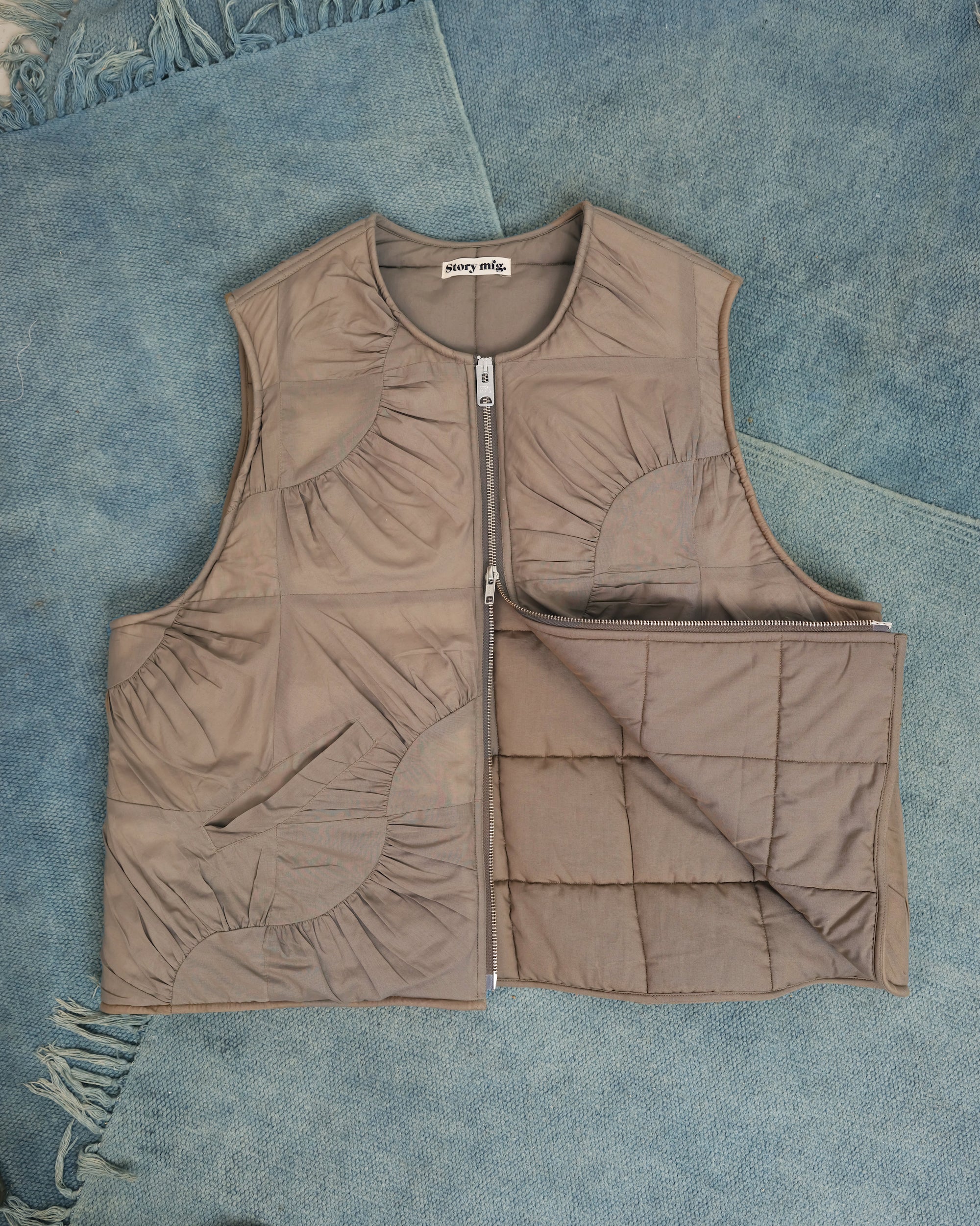 Pluto Vest - Khaki Wandering Patchwork - Image 3