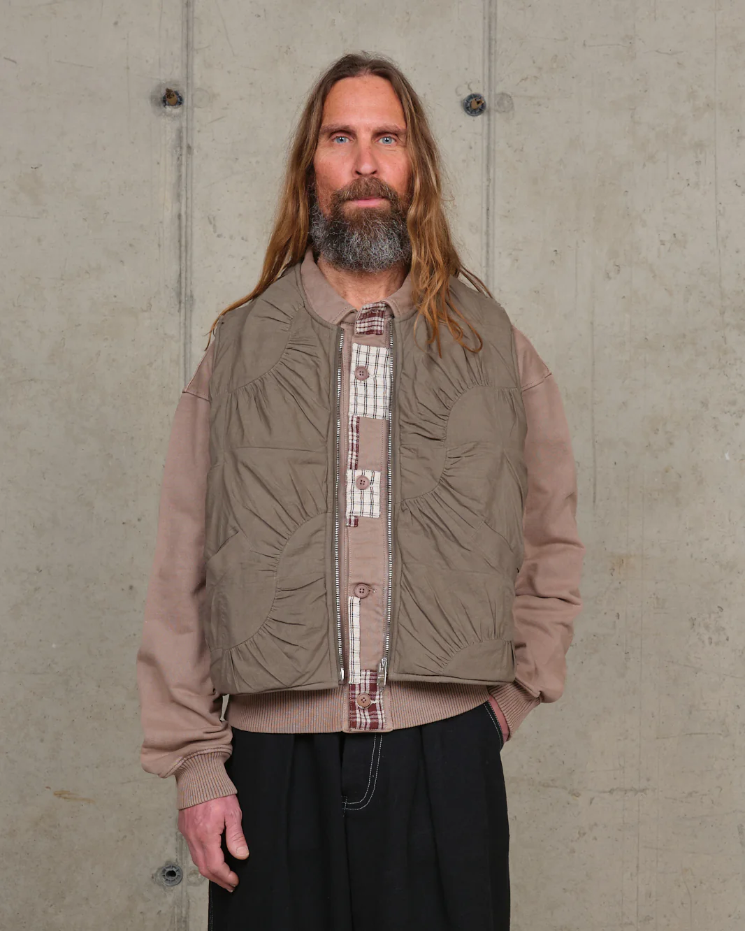 Pluto Vest - Khaki Wandering Patchwork - Image 5