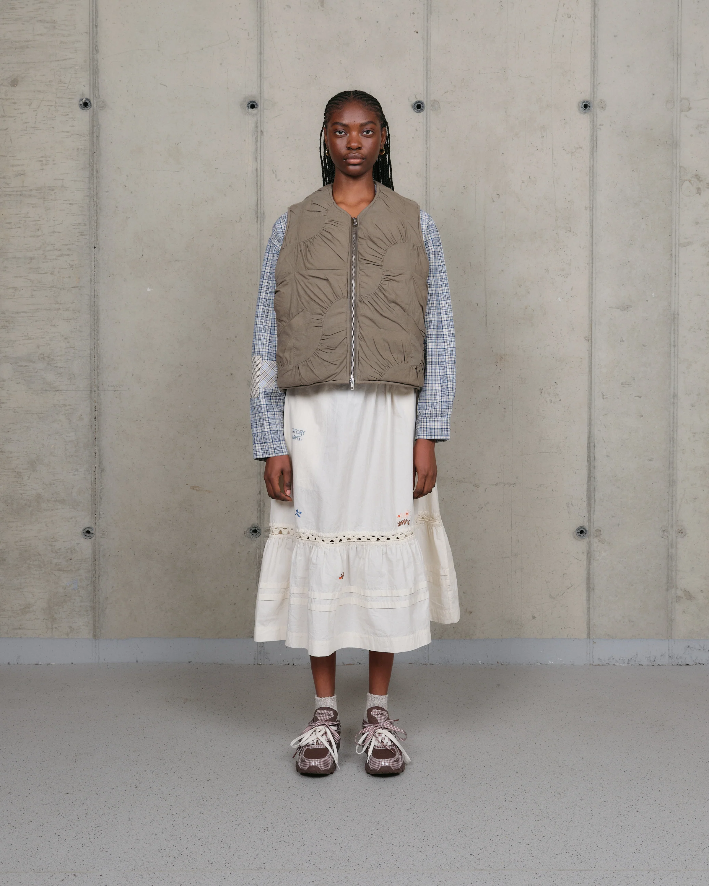 Pluto Vest - Khaki Wandering Patchwork - Image 7