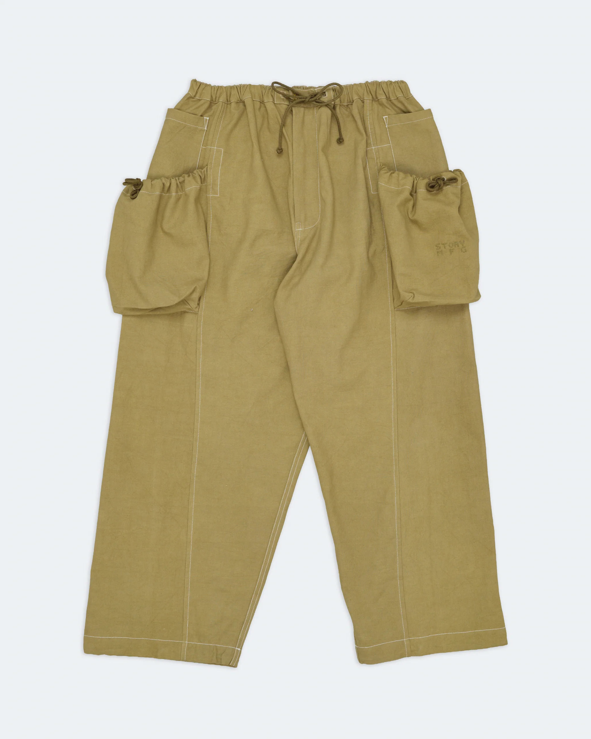 Salt Pants - Olive Contrast Slub - Image 2