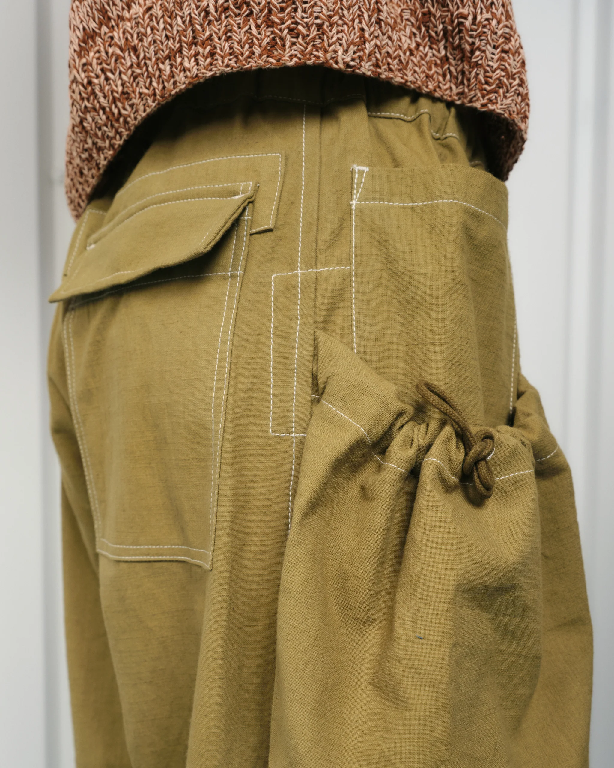 Salt Pants - Olive Contrast Slub - Image 4