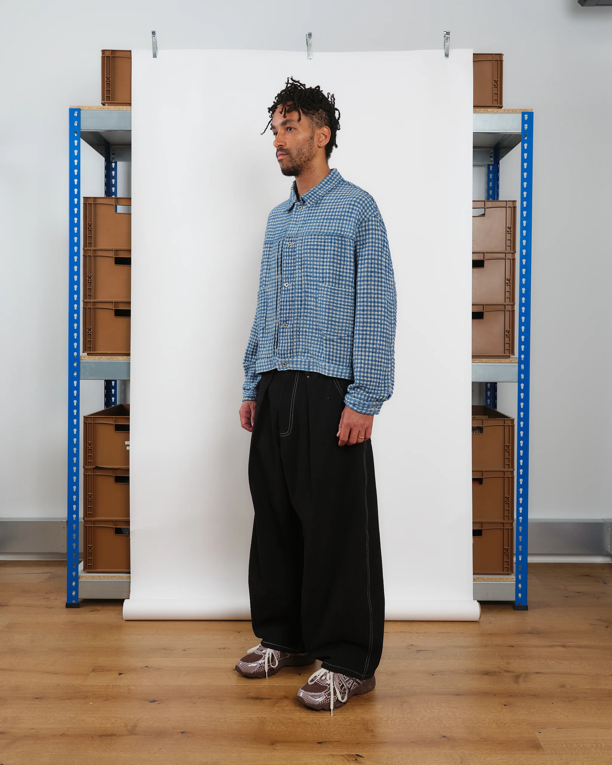 Sundae Jacket - Indigo Wobbly Waffle - Image 4