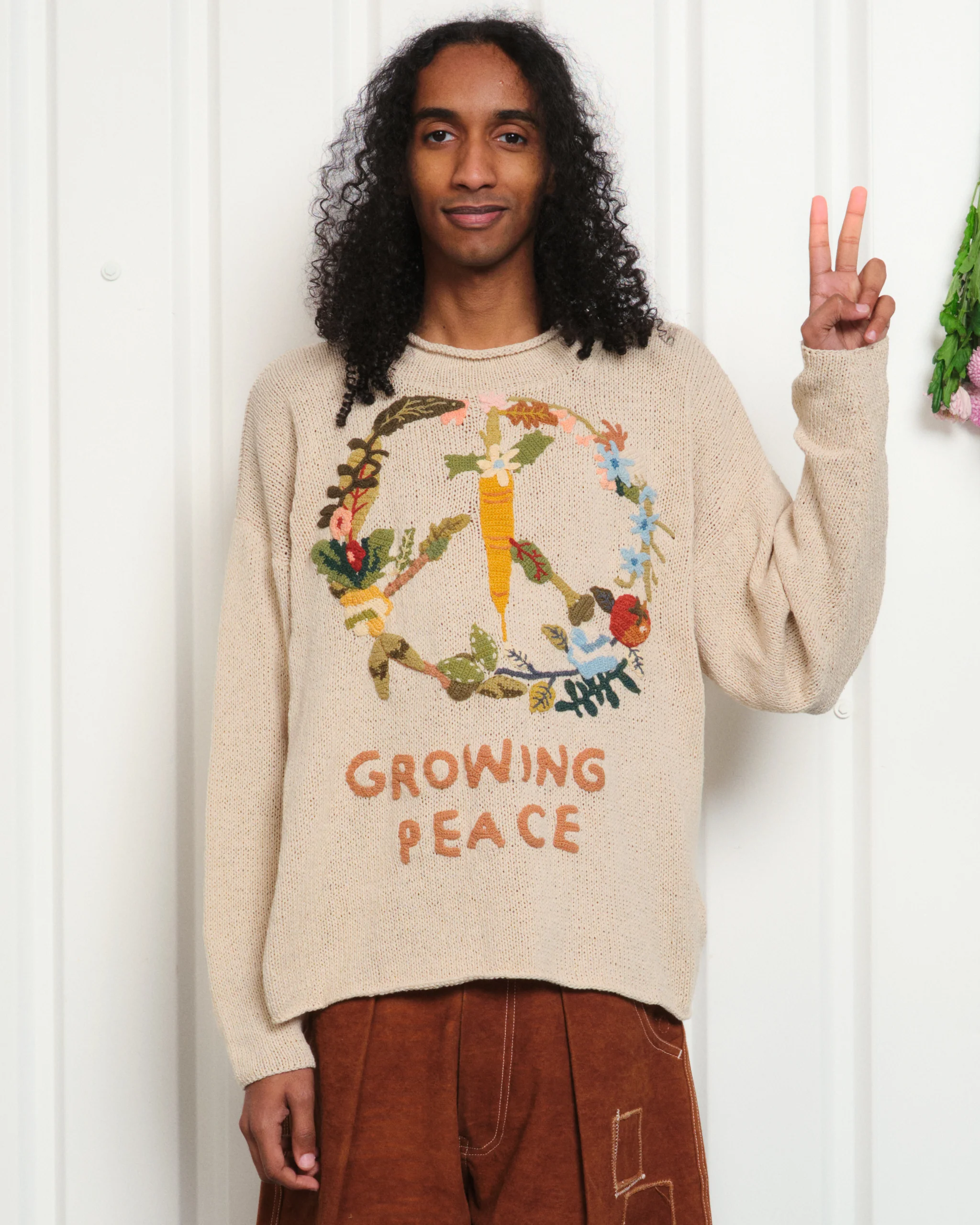 Twinsun Knit Rollneck - Ecru Growing Peace