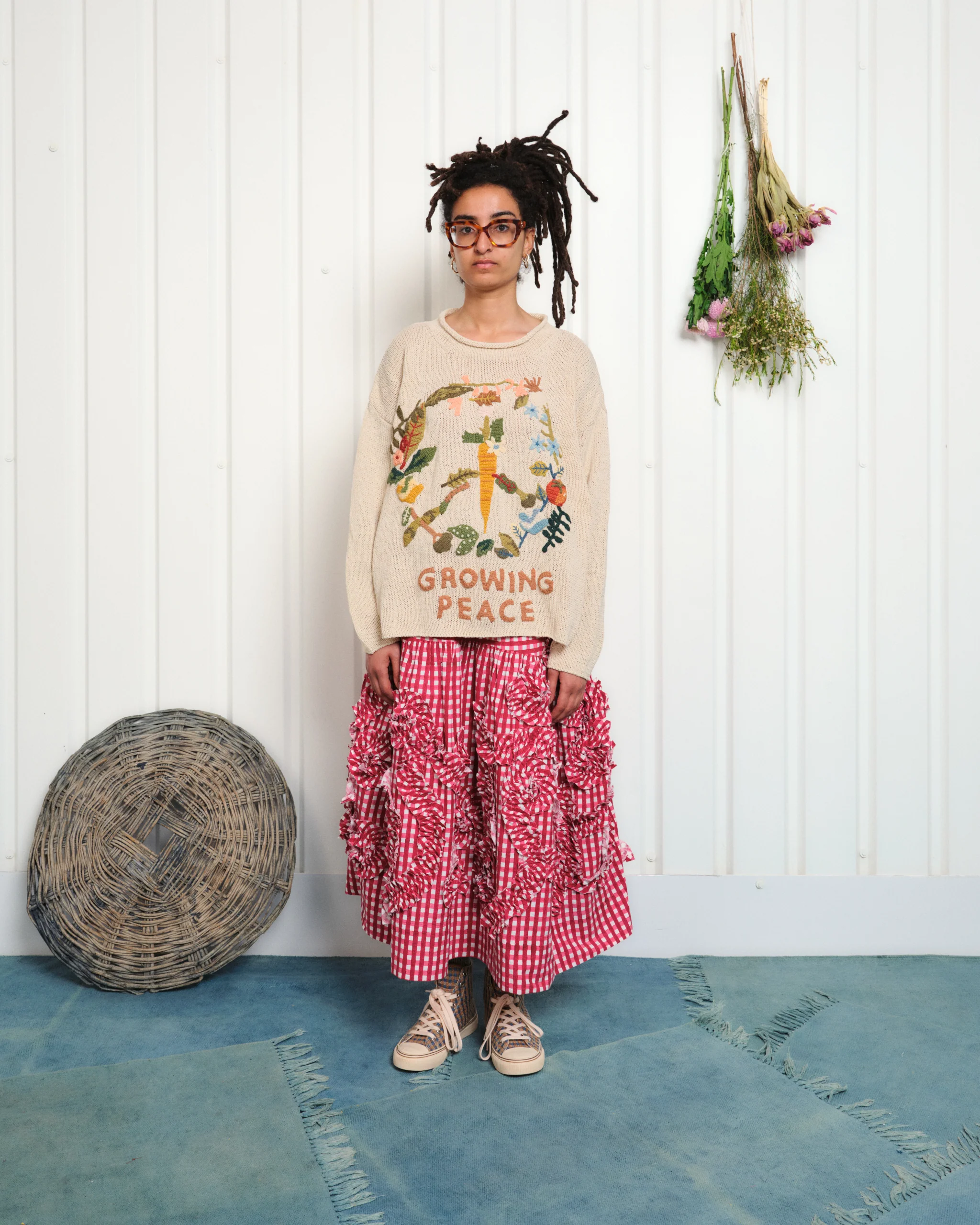 Twinsun Knit Rollneck - Ecru Growing Peace - Image 2