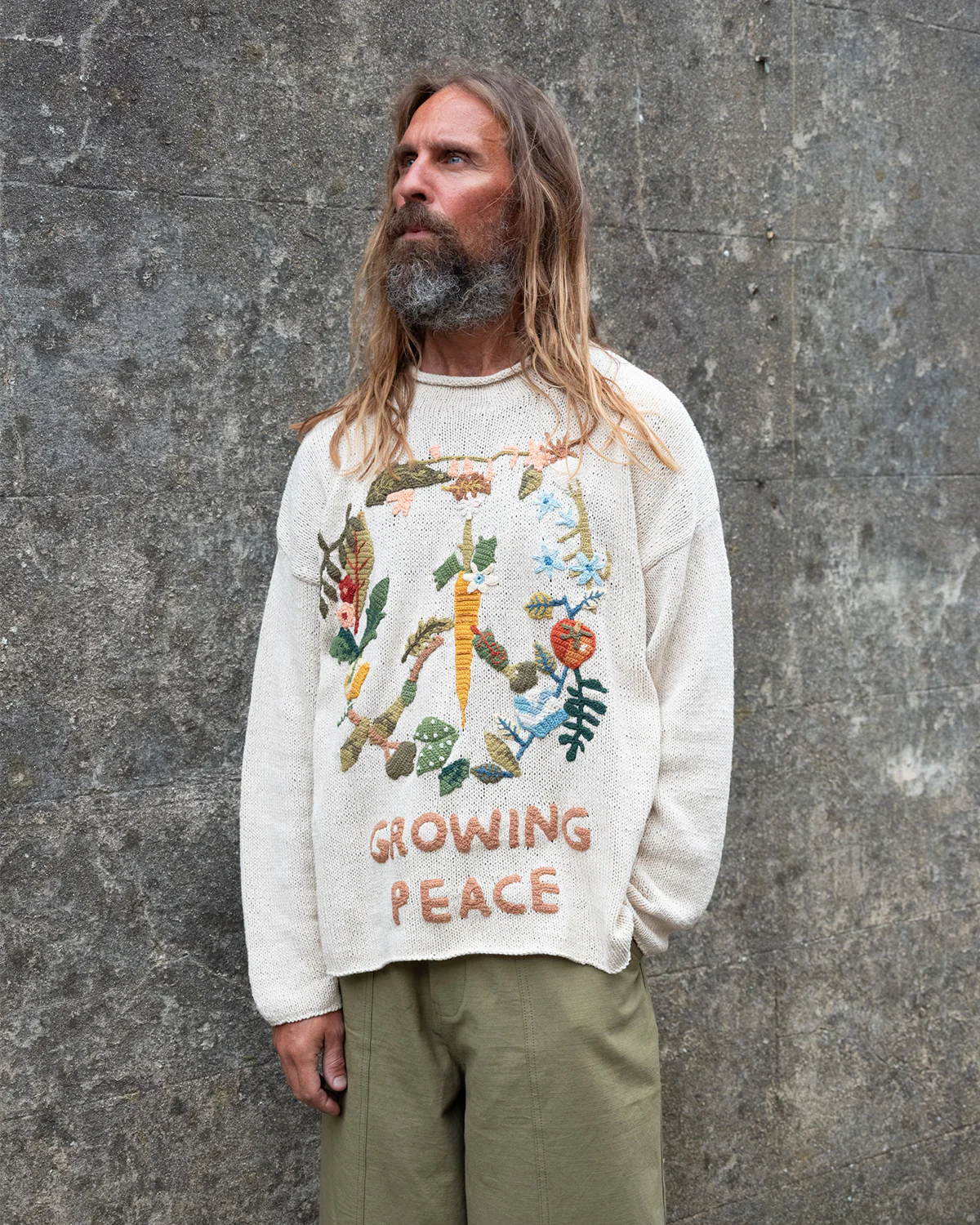 Twinsun Knit Rollneck - Ecru Growing Peace - Image 4